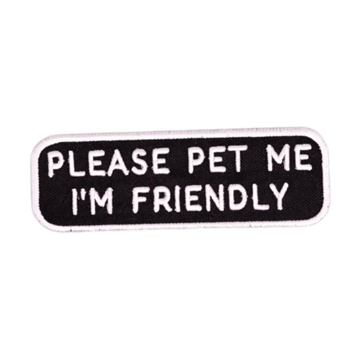 K9 Sport Sack Patch 'Please Pet Me I'm Friendly'